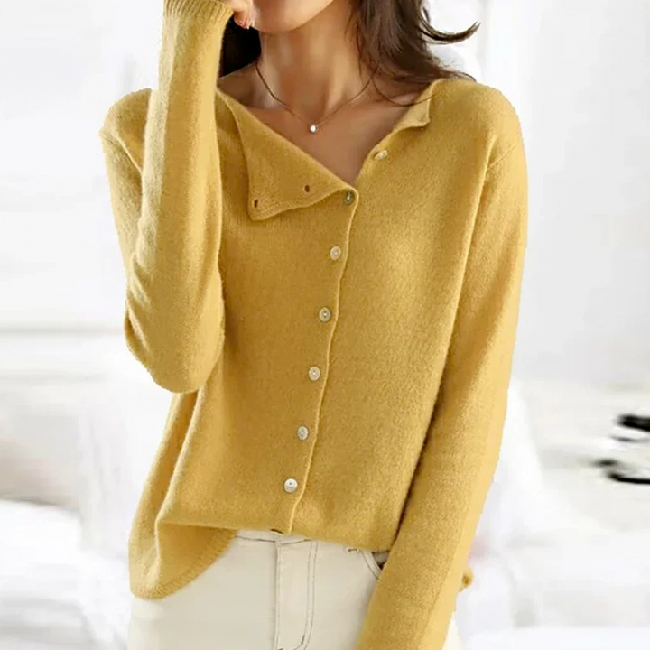 Women's Relaxed Button Up Cardigan with V Neck